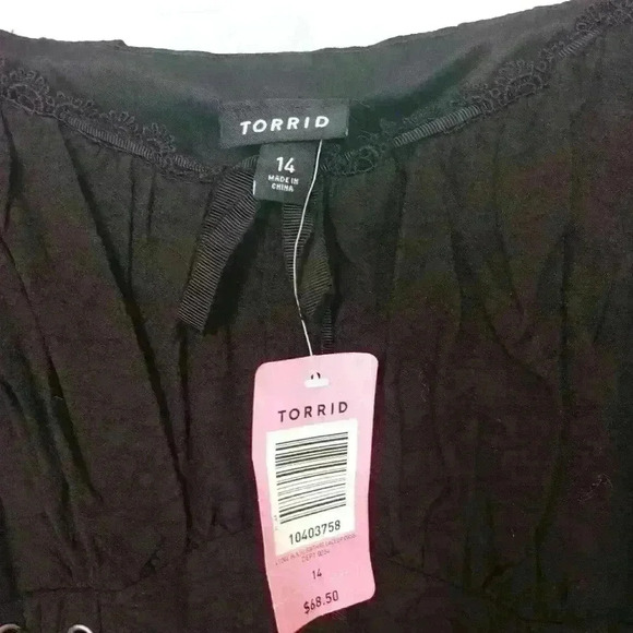 Torrid Black Laceup Dress Corset Babydoll Tulle Goth Steampunk Victorian - Picture 13 of 15